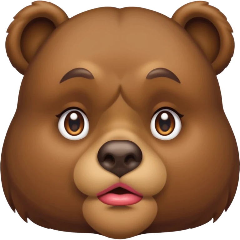 female bear send smack lips emoji