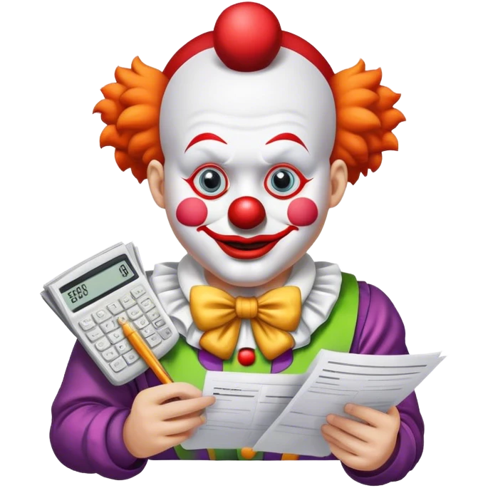 Clown doing taxes  emoji