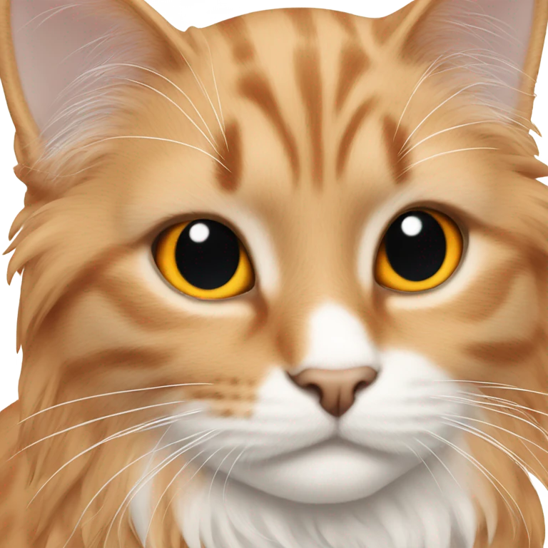 Cat Orange black and white large hair  emoji
