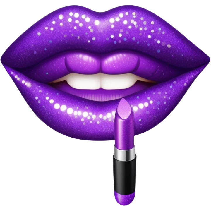 glitter purple lipstick emoji
