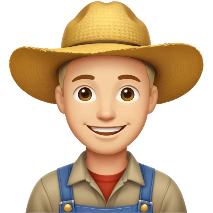 Really happy farmer emoji