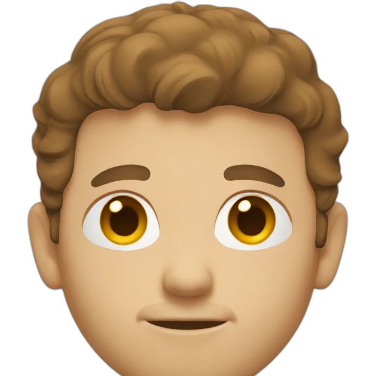 White man with brown hair in laptop emoji