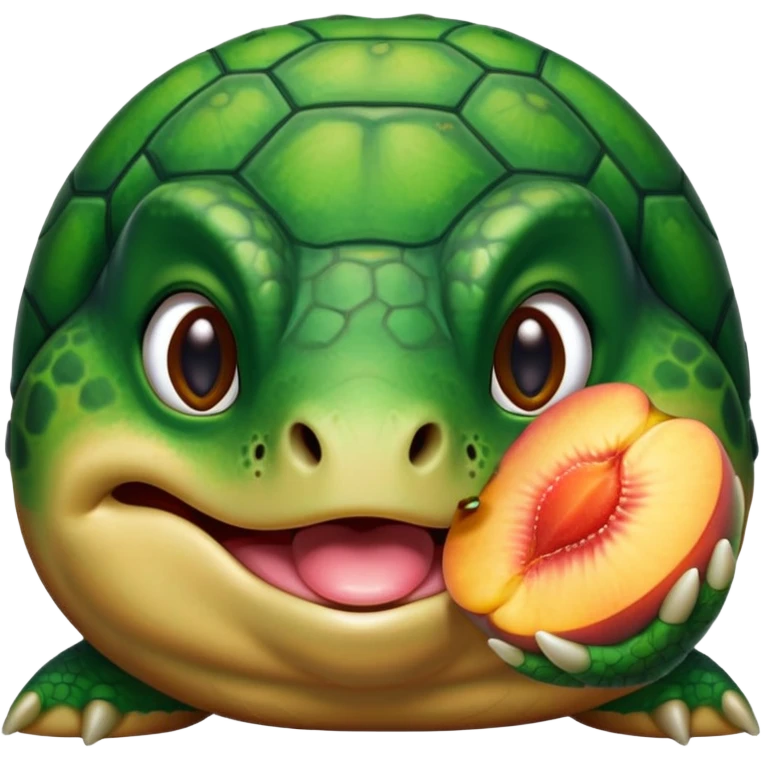 Sweet Turtled drooling licking peaches  emoji