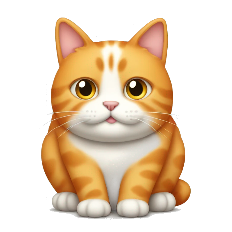 Fat orange cat with white spots emoji