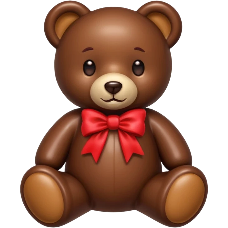 Teddy bear made of chocolate with a bow emoji