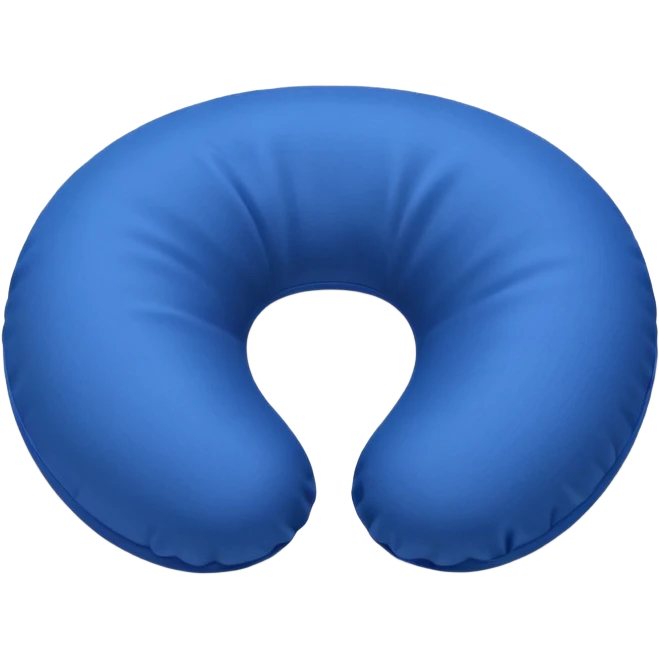 A soft U-shaped travel pillow covered in smooth fabric for cozy neck support. emoji