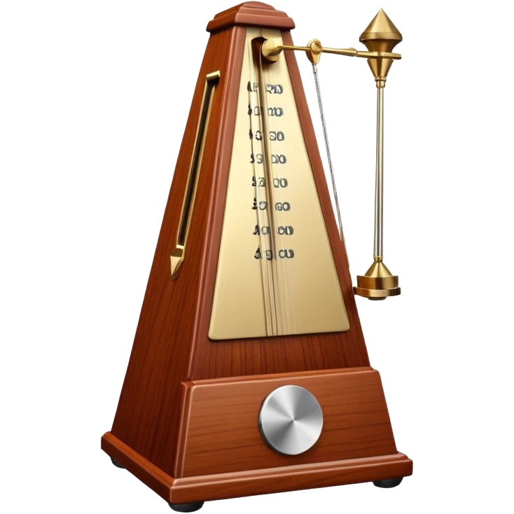 classic wooden metronome with swinging arm emoji