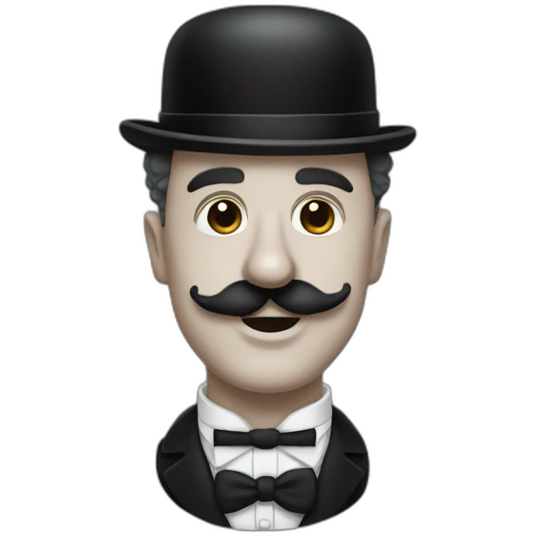 Charlie Chaplin bald short mustache emoji