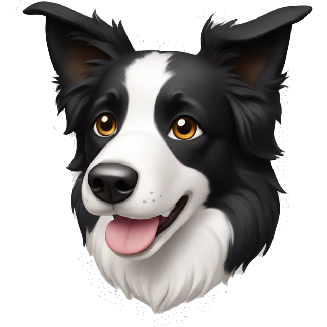 A cute Border Collie with black ears, only has black and white hair emoji