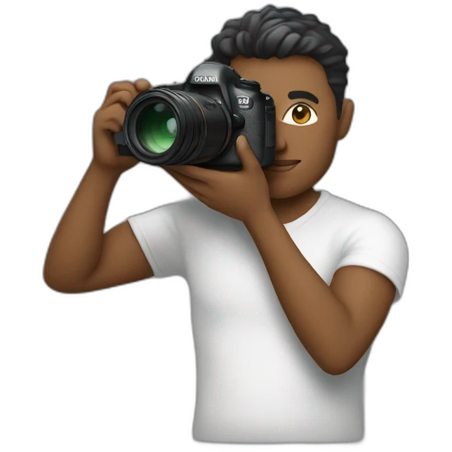 I am shooting with a camera, I am white emoji