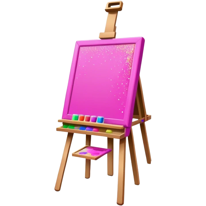 Pink paint easel with glitter  emoji