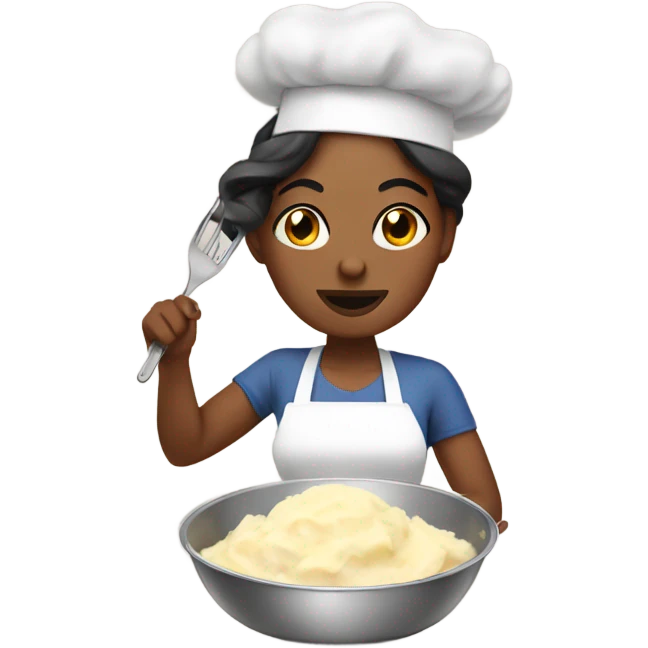 Woman making mashed potatoes emoji
