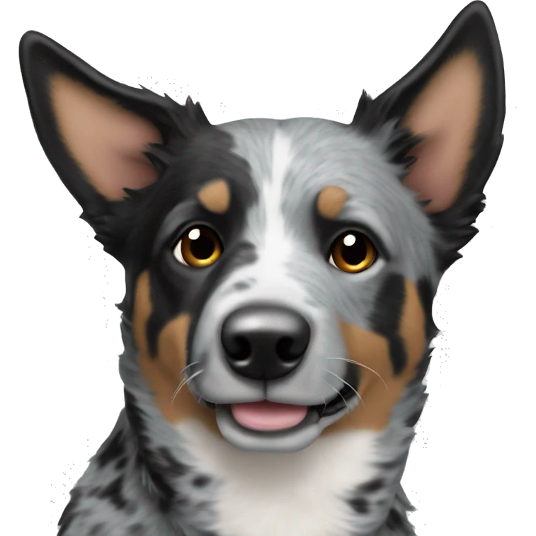 Blue Heeler with mostly black and white fur emoji