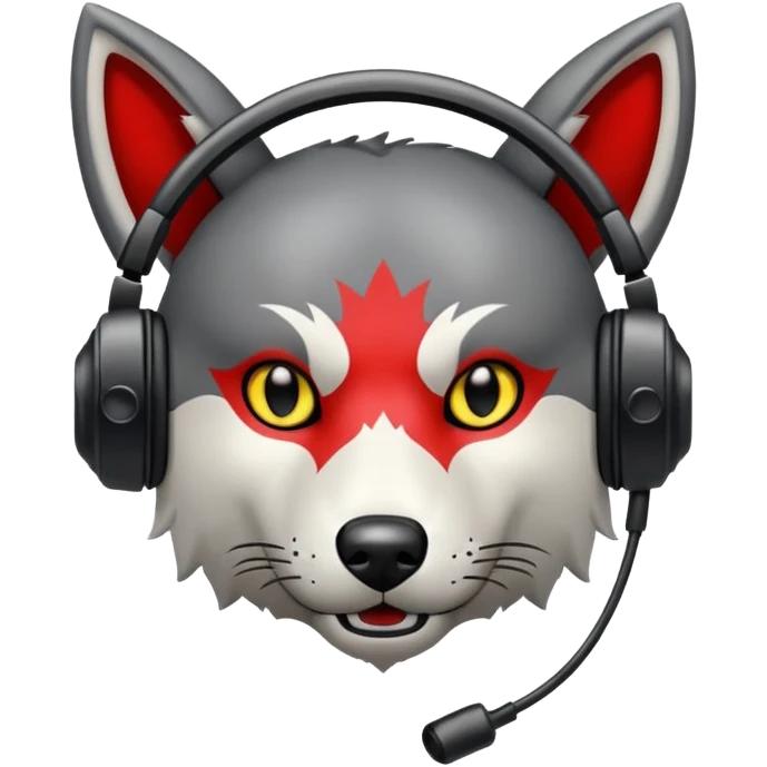 Tráeme una imagen de un lobo enojado estilo gamer emoji
