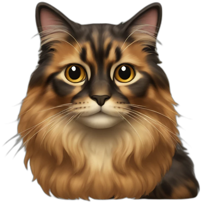 long hair tortoiseshell cat emoji