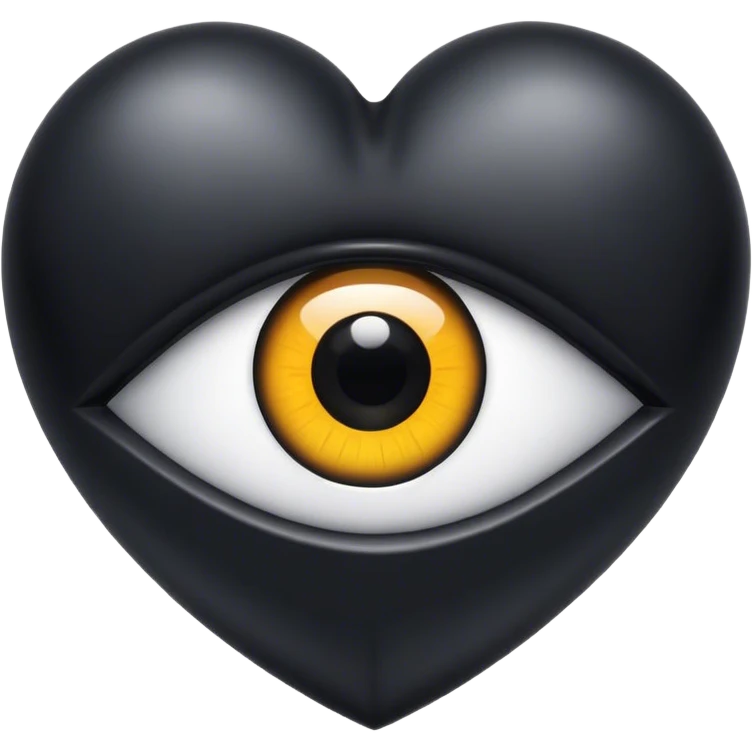Black symmetrical eye inside black heart emoji