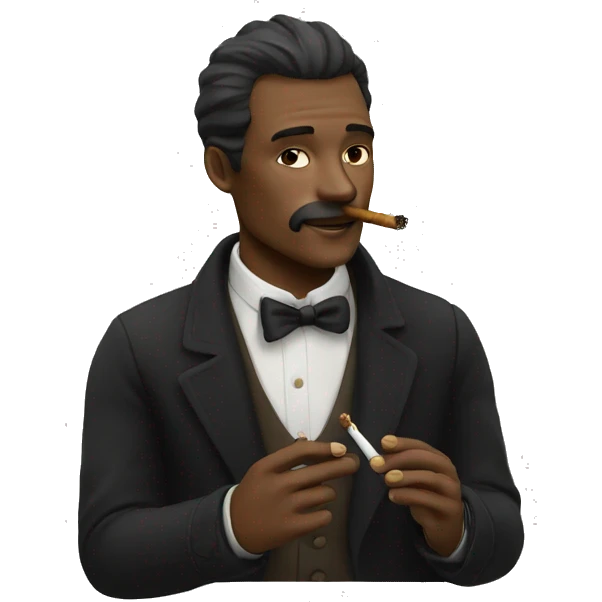Homme smoking de marie noir  emoji