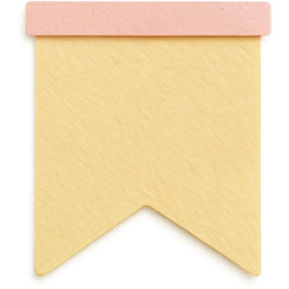 soft pastel cute tiny flag banner for planners with a pastel yellow background emoji