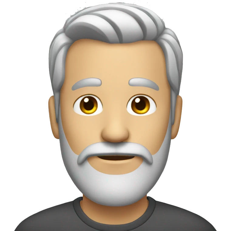 man with slick back hair and grey beard emoji