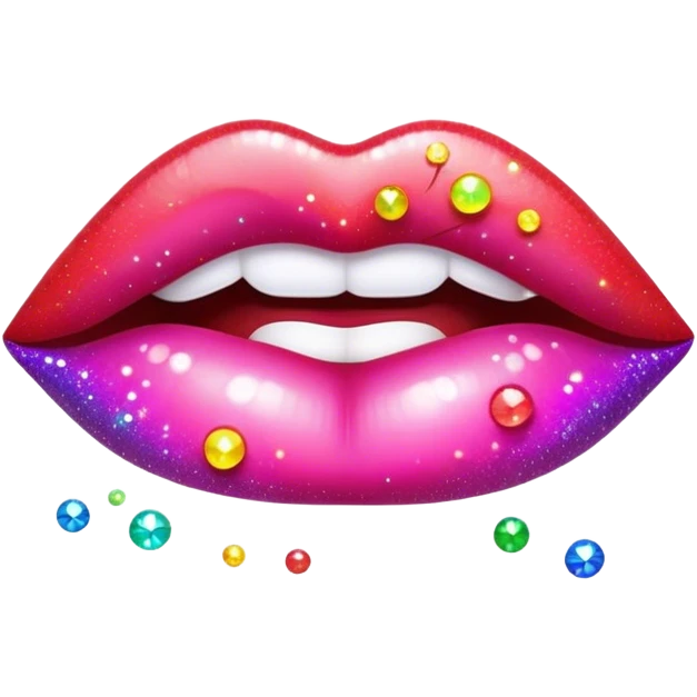 rainbow sparkles on lush lips emoji