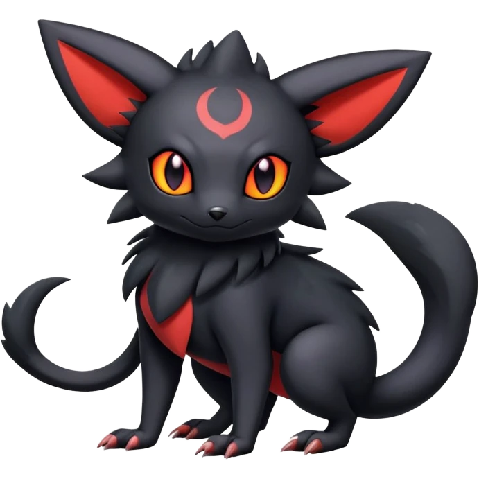 Salandit-Umbreon-Litten-Zorua-Noibat-Fakémon-hybrid-creature (full body)  emoji