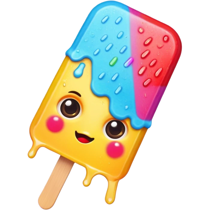 popsicle with accessories and eyes emoji