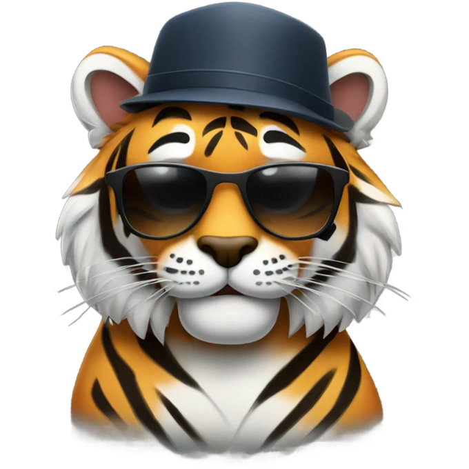 Tiger in sunglasses emoji