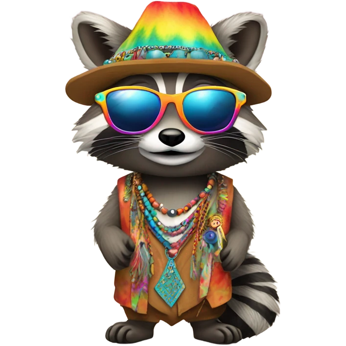 Hippy raccoon emoji