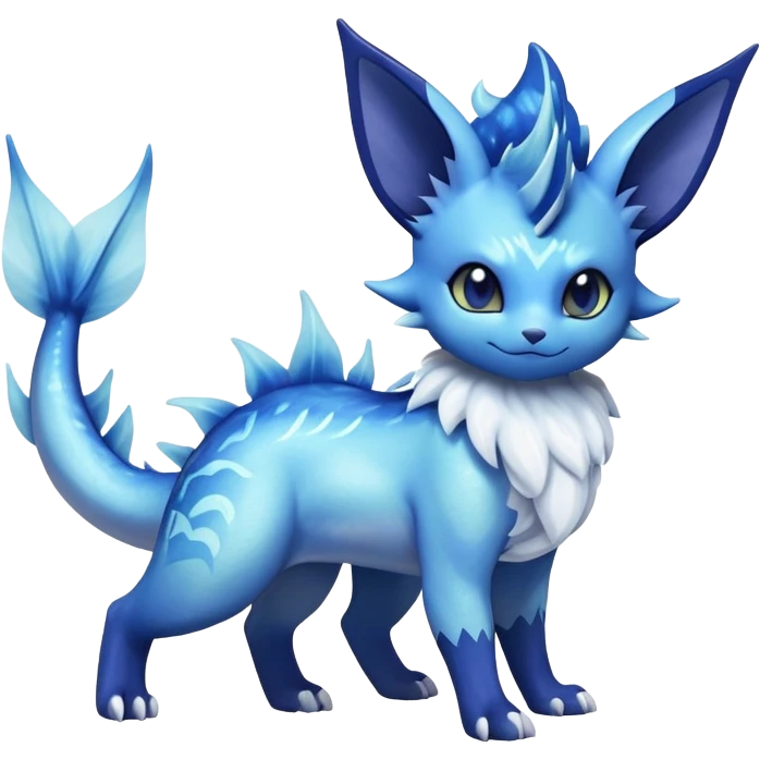 Nebulae Noibat-Vaporeon-Meowstic-Fakémon-hybrid-creature (full body)  emoji