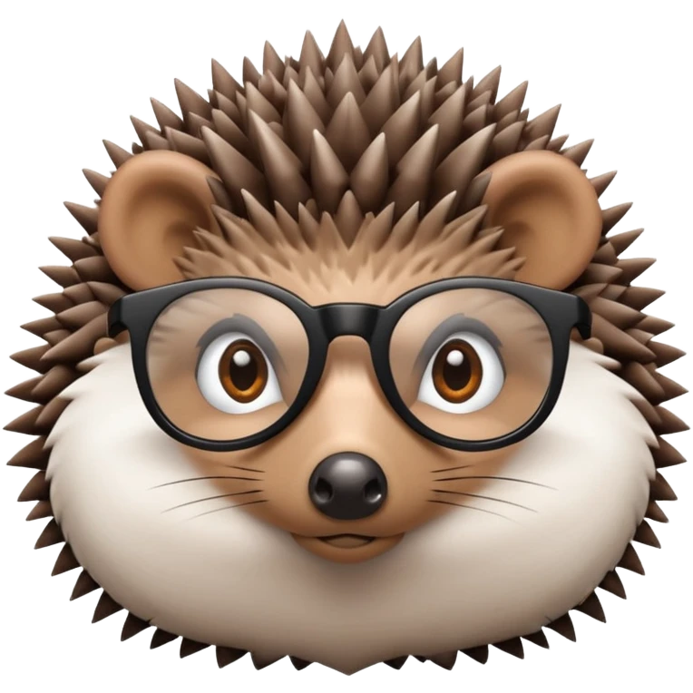 hedgehog with black glasses emoji