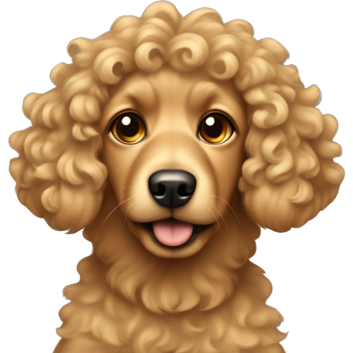 smal tan dog with curly fur. long curly ears down  emoji