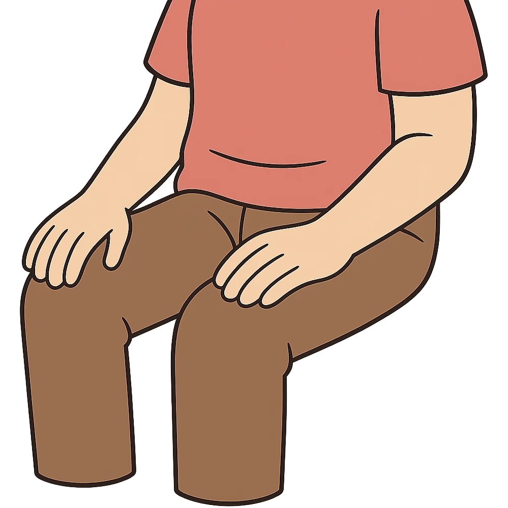flat toon style human lap emoji