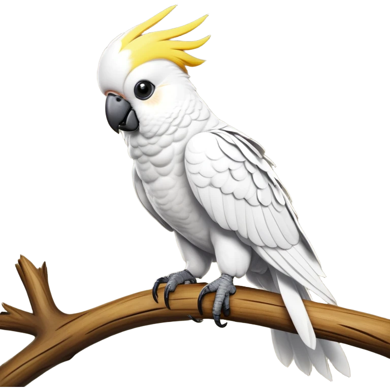 cinematic-cockatoo-realistic-full-body-perched-emoji,-sleek-white-feathered-body-balanced-on-a-branch,-vibrant-yellow-crest-raised-in-expressive-alertness,-sharp-black-beak-slightly-open-as-if-mid-call,-piercing-dark-eyes-observing-with-cheeky-intelligence,-delicate-talons-gripping-the-wood-firmly,-simplified-yet-realistic-focused-features,-highly-detailed,-glowing-with-a-soft-sunlit-hue emoji