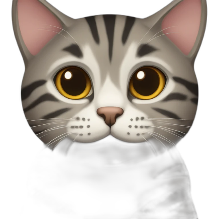 european cat with dark pinstripe tabby color and dark wool emoji