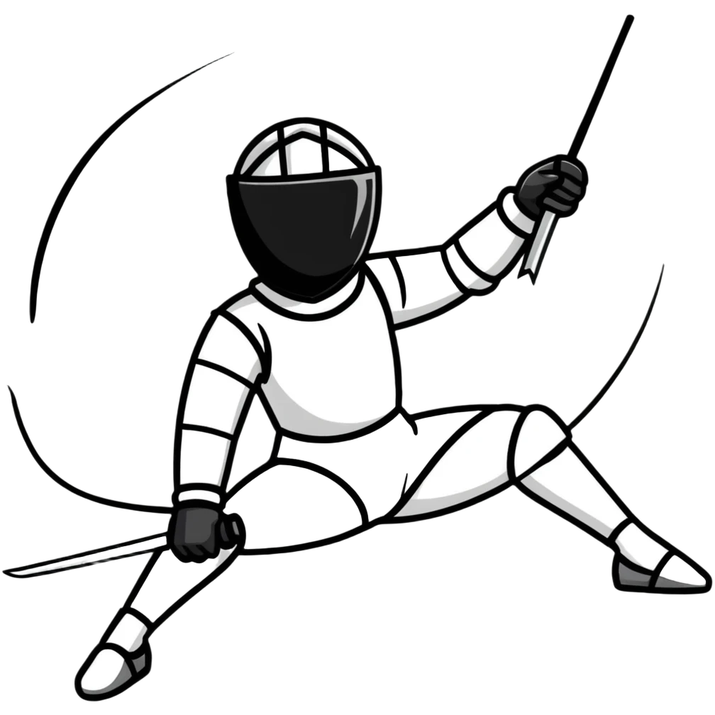 fencer taking a break, resting emoji