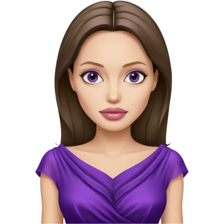 Angelina Jolie, purple dress emoji
