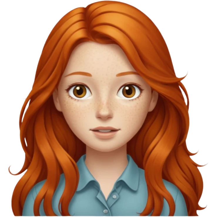 Beautiful girl with long ginger hair  emoji