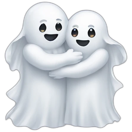 two hugging ghosts emoji