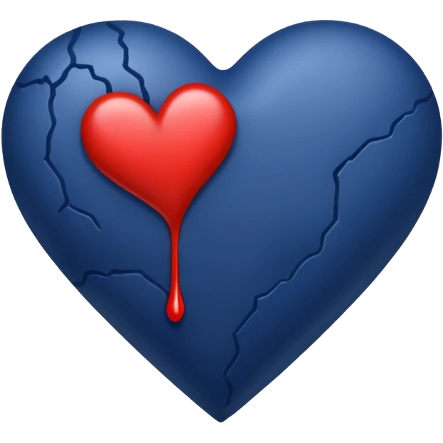 Bleeding navy blue heart  emoji