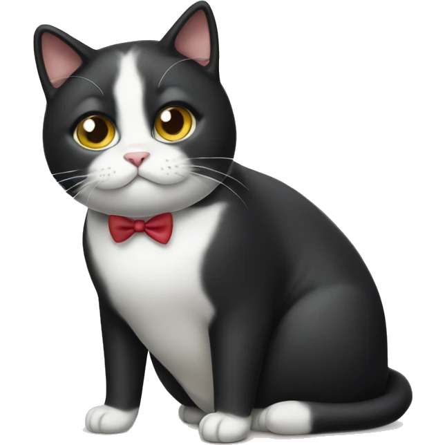 tuxedo cat fat emoji