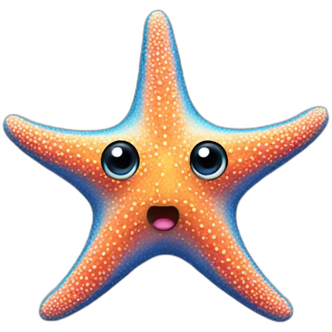 A starfish that has a handlebar mustache. emoji