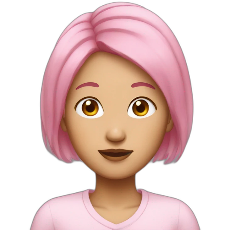 asian woman pink hair emoji