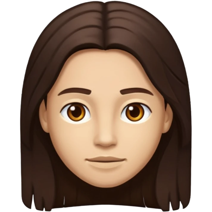 D.Woods with long dark brown hair emoji