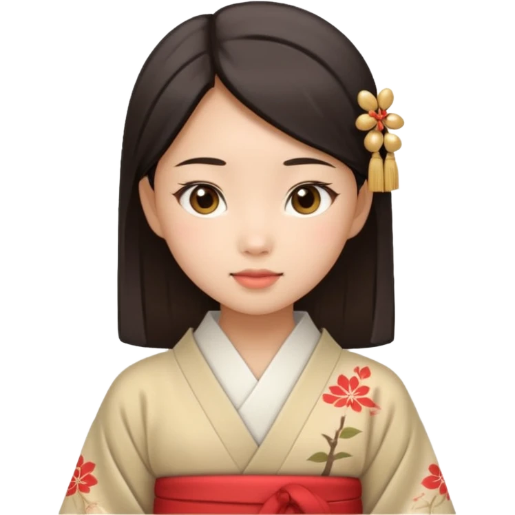 Asian girl wearing traditional Japanese clothes emoji