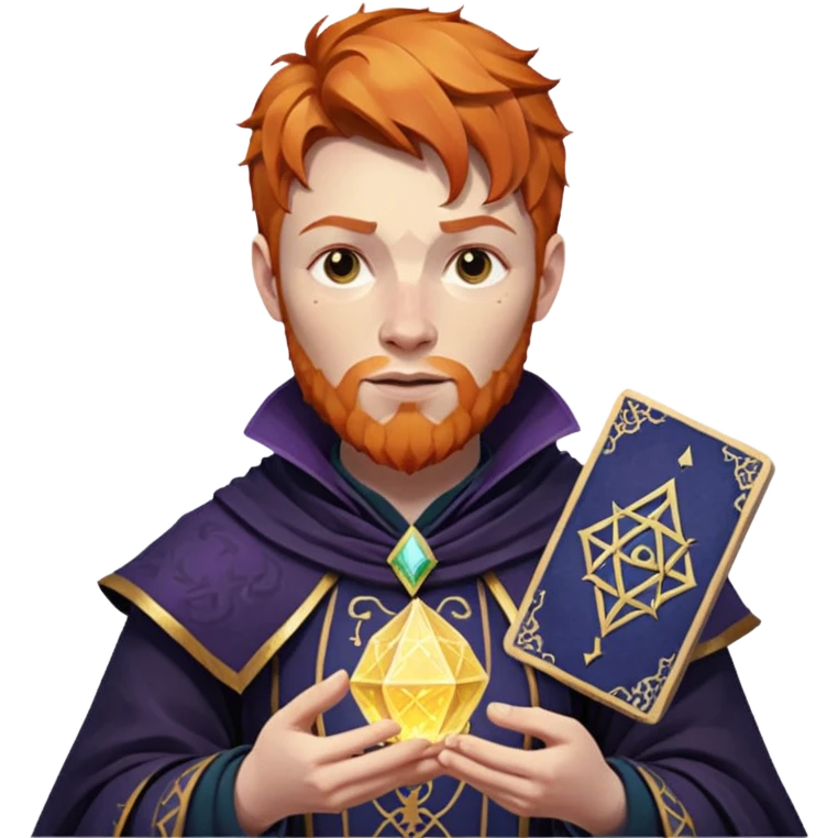 fantasy magic tarot card low poly ginger emoji