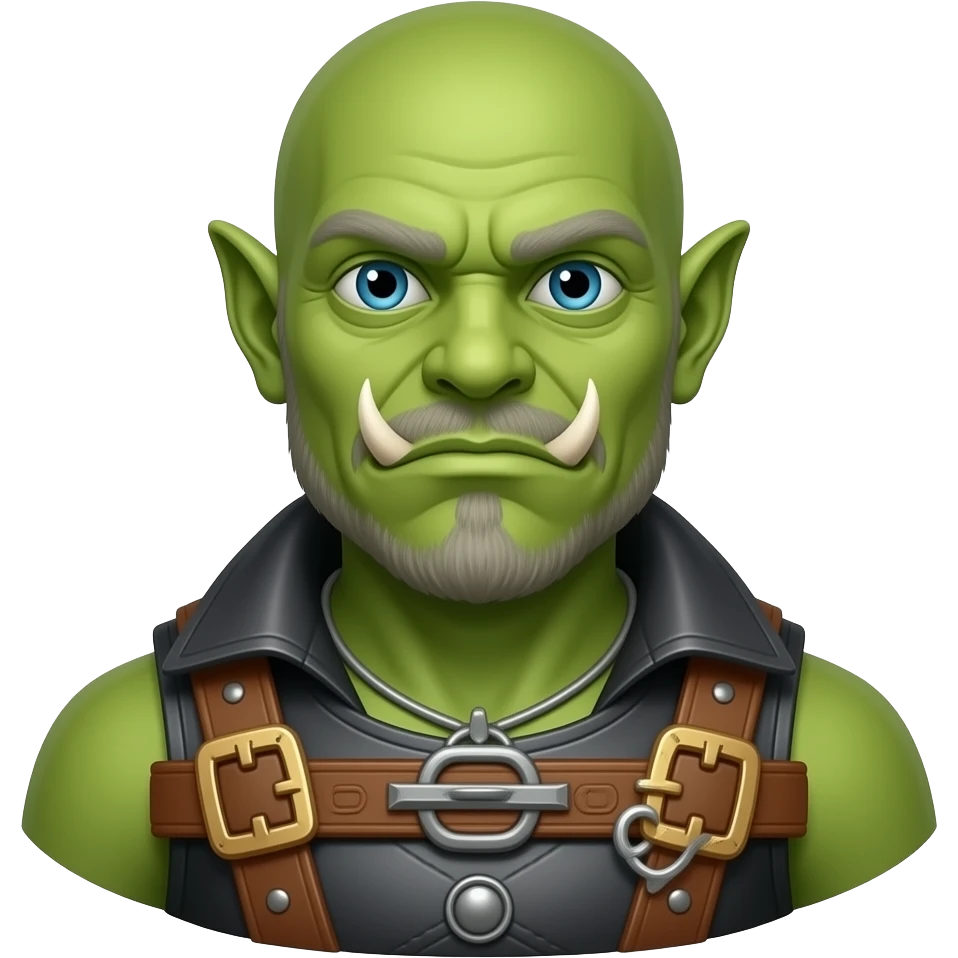 green Orc in hero Halloween costume bust size emoji