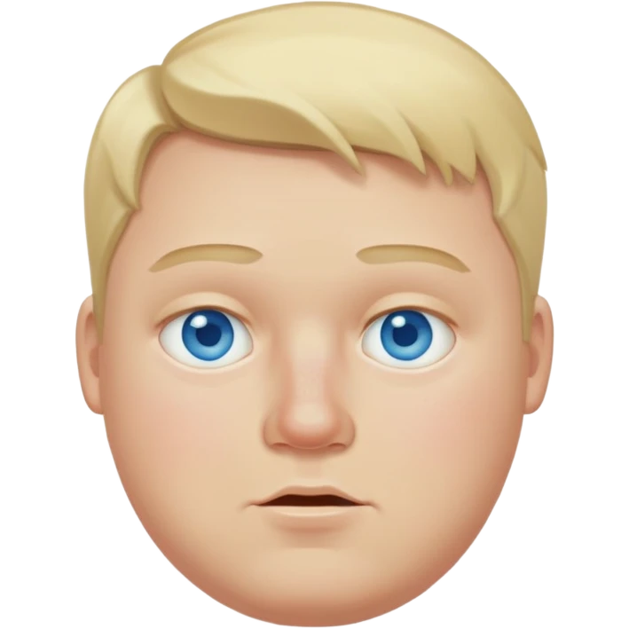 blonde white pale guy with blue eyes and acne and fat emoji