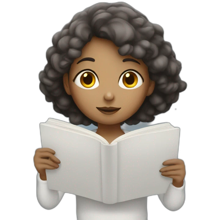 Space reading girl emoji