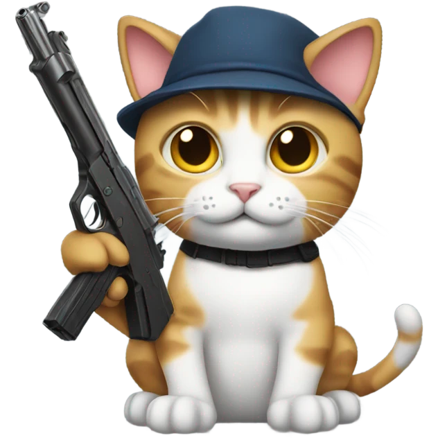 Cat with a gun emoji