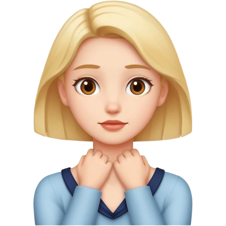 Girl with hands around neck emoji